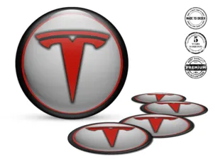 Tesla Version Emblèmes Roue Design Étiquette Premium